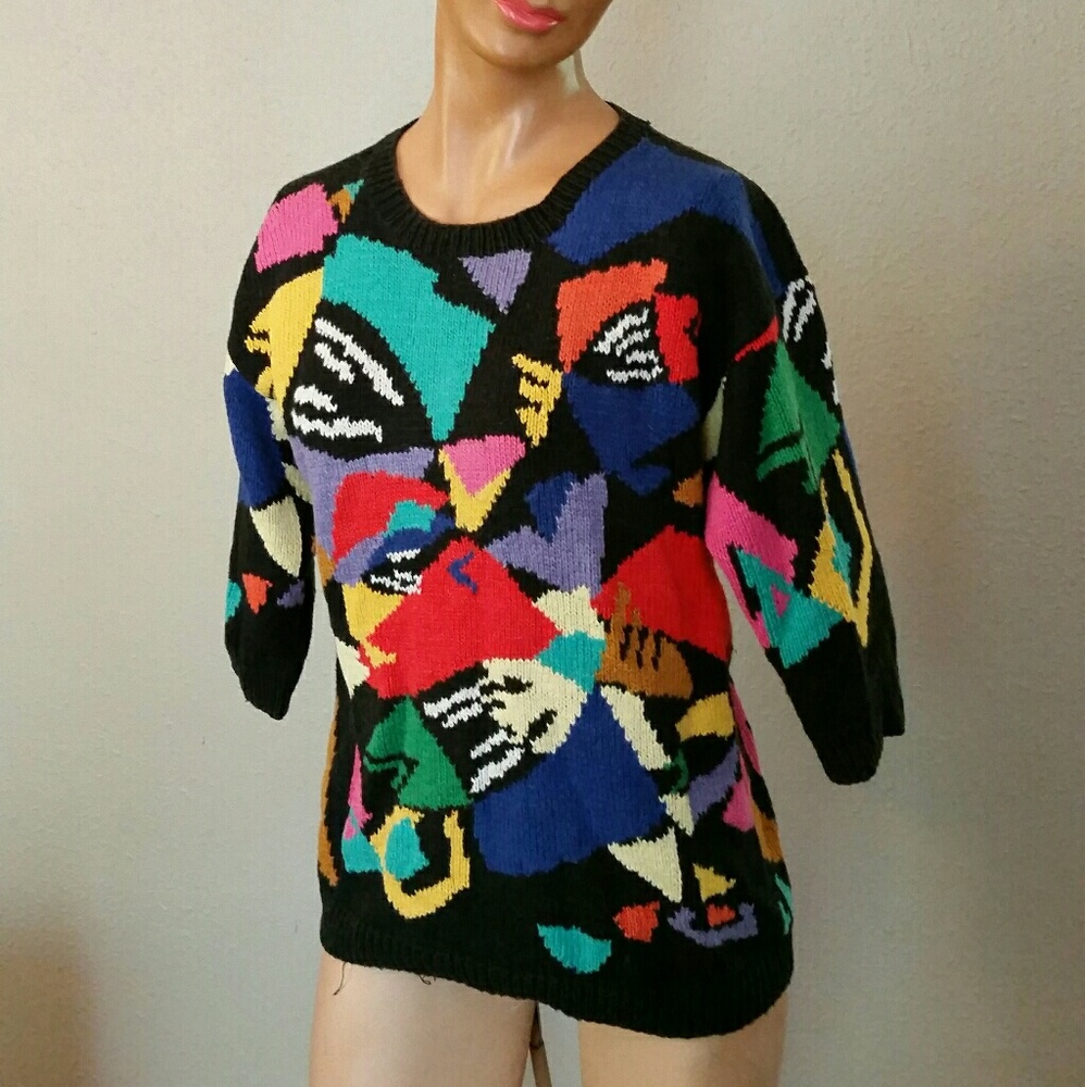 Wacky, colorful vintage sweater
